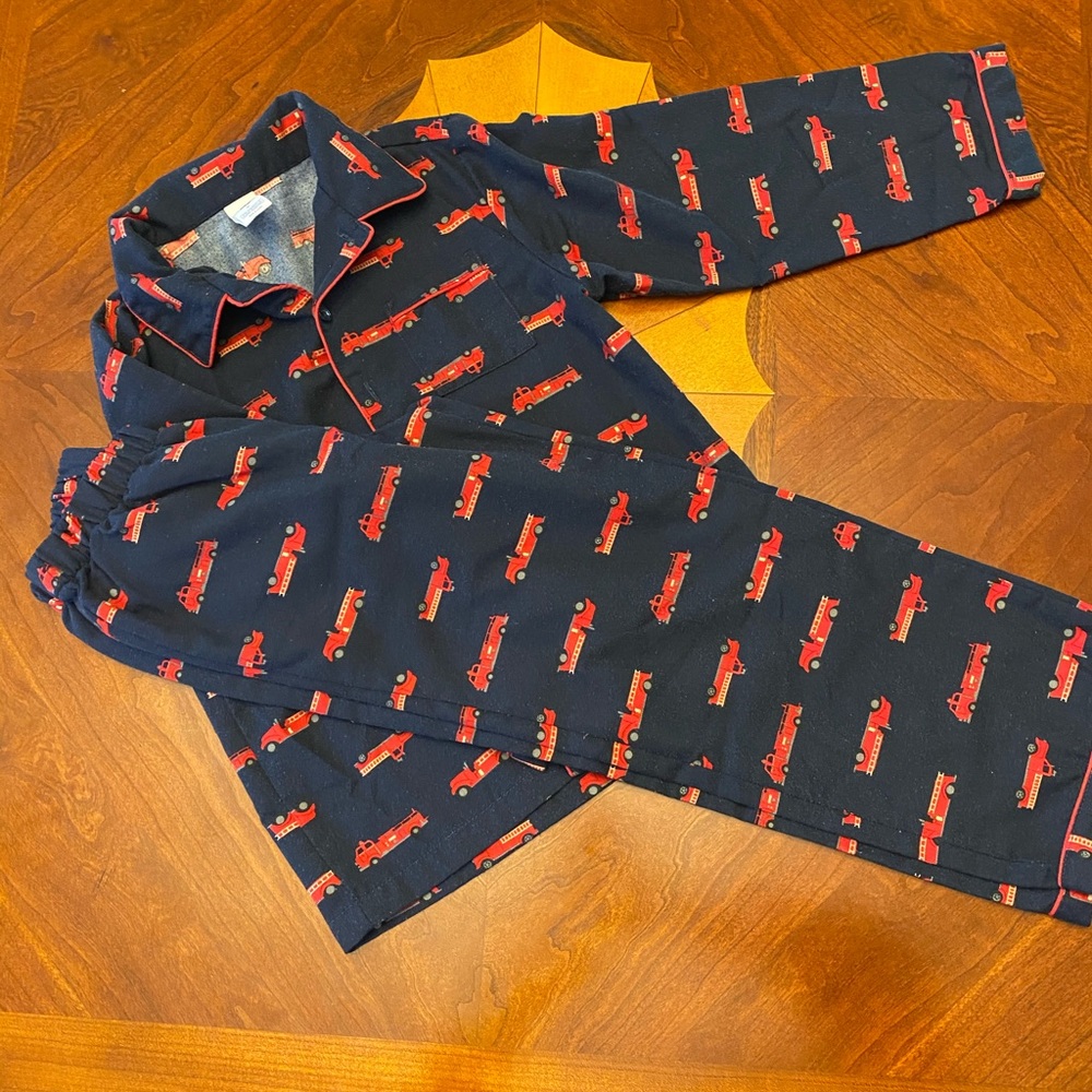 Janie and Jack Boys PJ Pajamas Size 6 Fire Truck